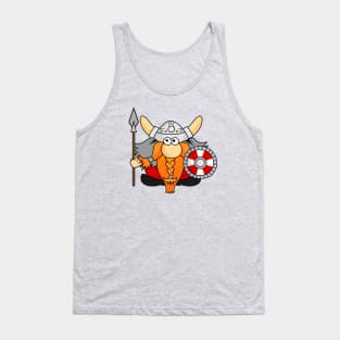 Funny Little Viking Warrior Cartoon Illustration Tank Top